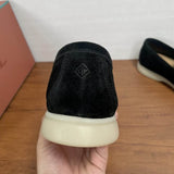Black Suede Slip-On Loafers